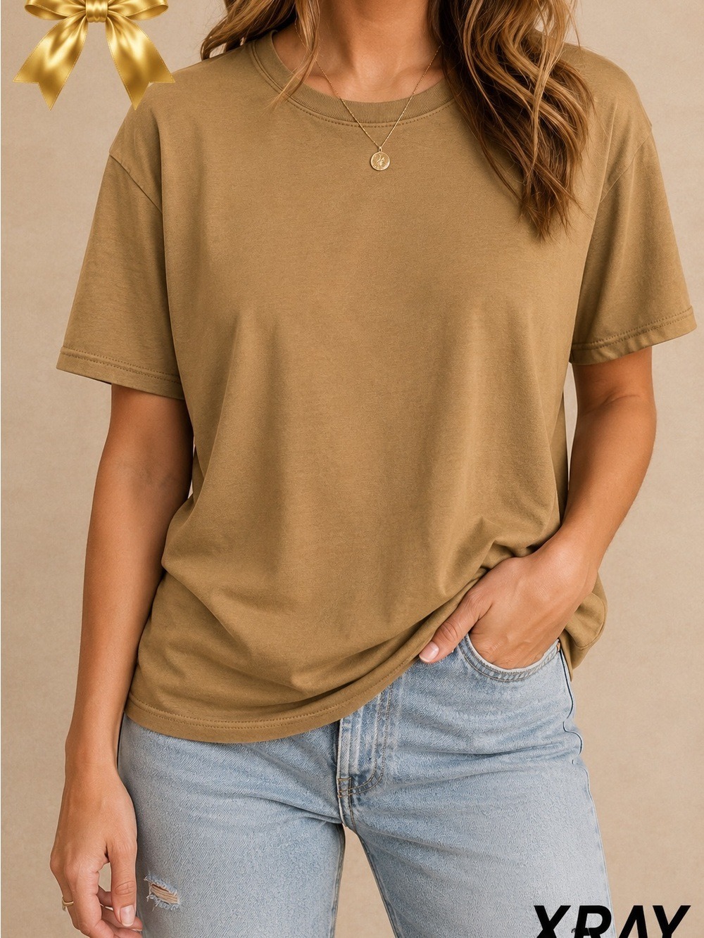 Rothco Camel Tan 100% Cotton Crew Neck T Shirt Size Large